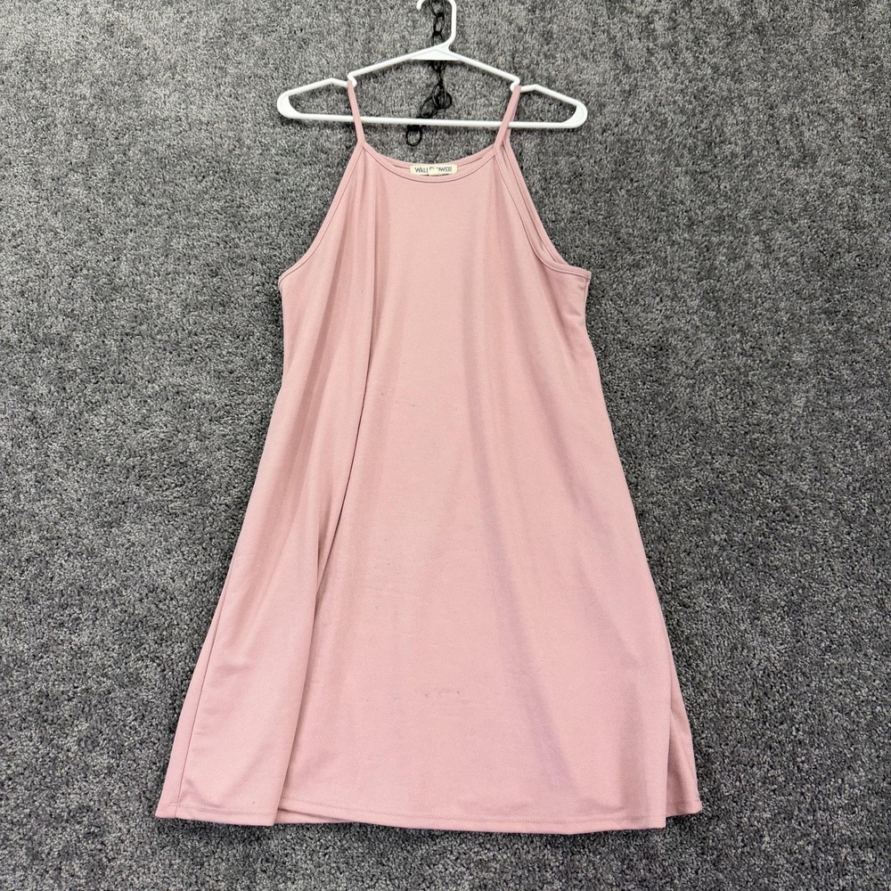Wallflower Sundress Womens XL Pink Halter Swing Jersey Knit Stretch Casual Short